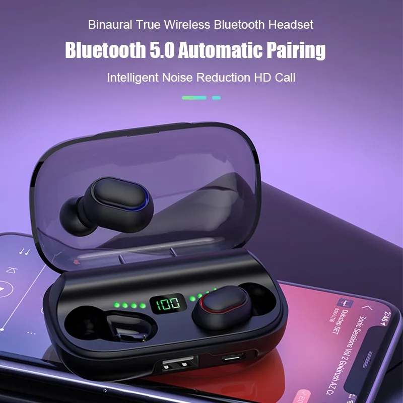 TWS JS2 беспроводные Bluetooth водонепроницаемые музыкальные спортивные наушники