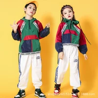2021 new fashion childrens hip hop suit performance clothes jazz boy dance clothes girls outfits streetwear spring coatpants