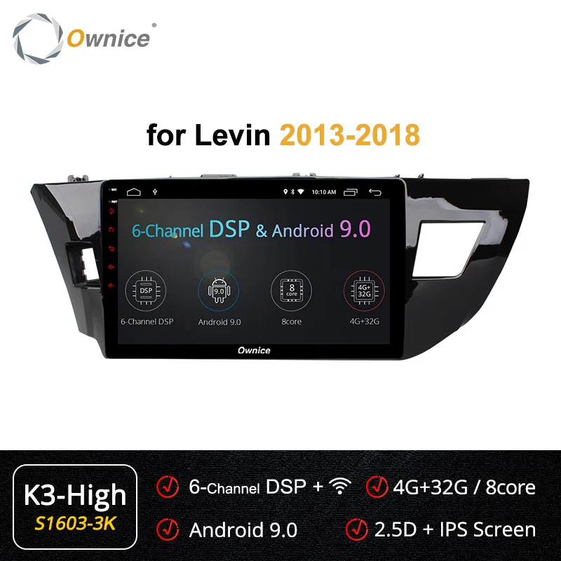Ownice K3 K5 K6 2 Din Восьмиядерный Android 9,0 автомобильный Радио DVD gps для Toyota COROLLA 2 Гб ram 32 ГБ rom 360 Pano ram a 4G DSP - Цвет: S1603-3 K3-High