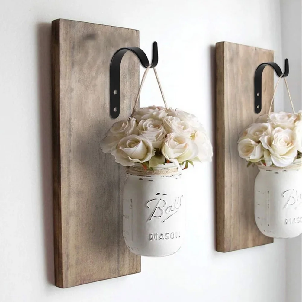 

Декоративные железные настенные крючки, 10 шт., вешалка для растений, кронштейн для кормушек для птиц, плантаторов, фонарей, кронштейны, наруж...