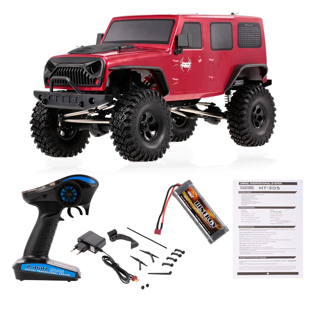 RGT 86100 1/10 2,4G 4WD RC Рок Гусеничный внедорожник монстр грузовик скалолазание автомобиль детские игрушки для мальчиков - Цвет: Черный