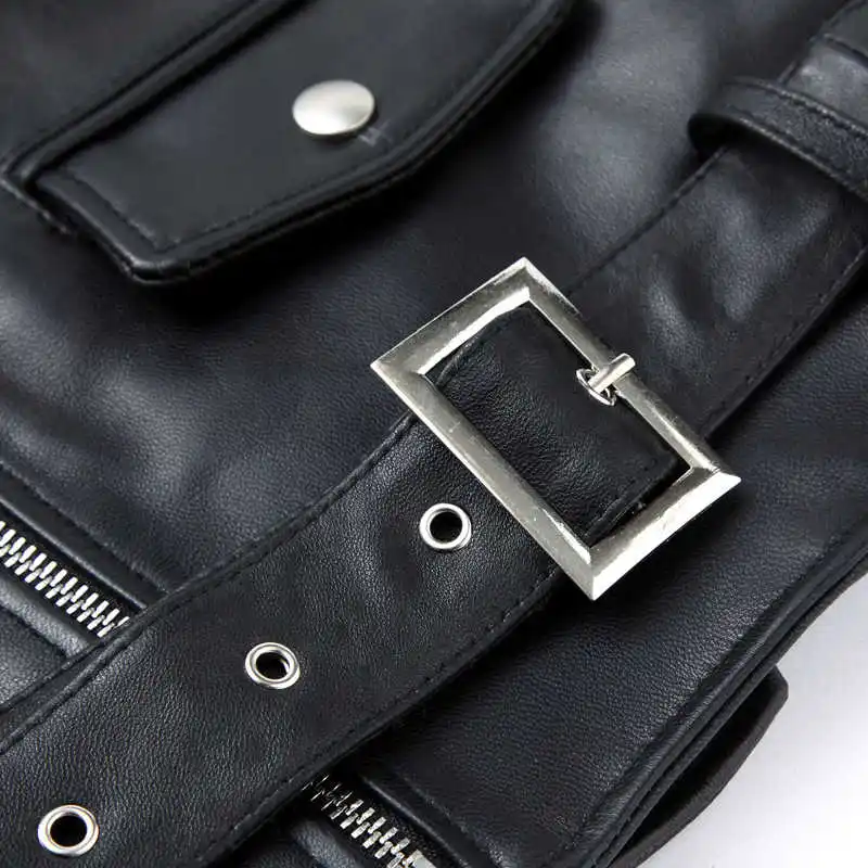 

leather women's Chic waistcoat 2021 spring sheepskin moto & biker jackets vests coat M-3XL size G111