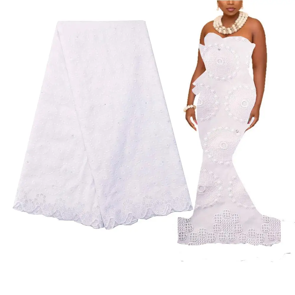 2020 Корея 100% хлопок материалы швейцарская вуаль кружева в Швейцарии с камнями