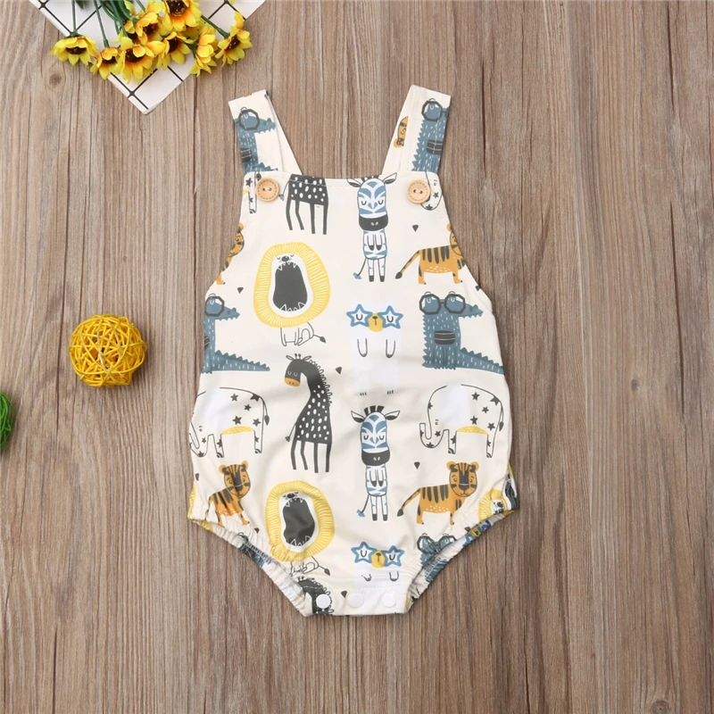 Детский комбинезон в виде животного без рукавов для маленьких мальчиков и