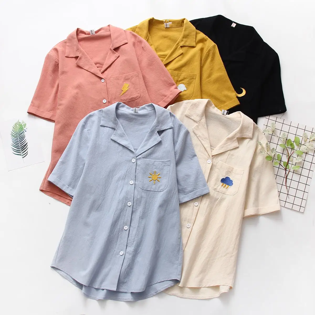 Рубашка женская с вышивкой весна лето 2020|Блузки| |