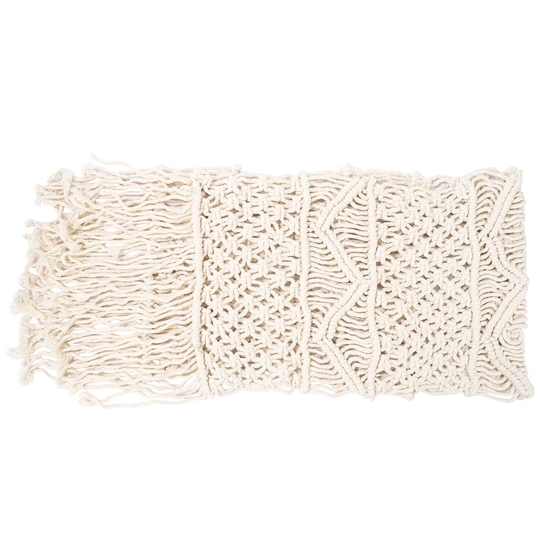 

35X160cm Macrame Table Runner with Tassels Bohemian Woven Table Runner Wedding Decoration Handmade Macrame Table Runner