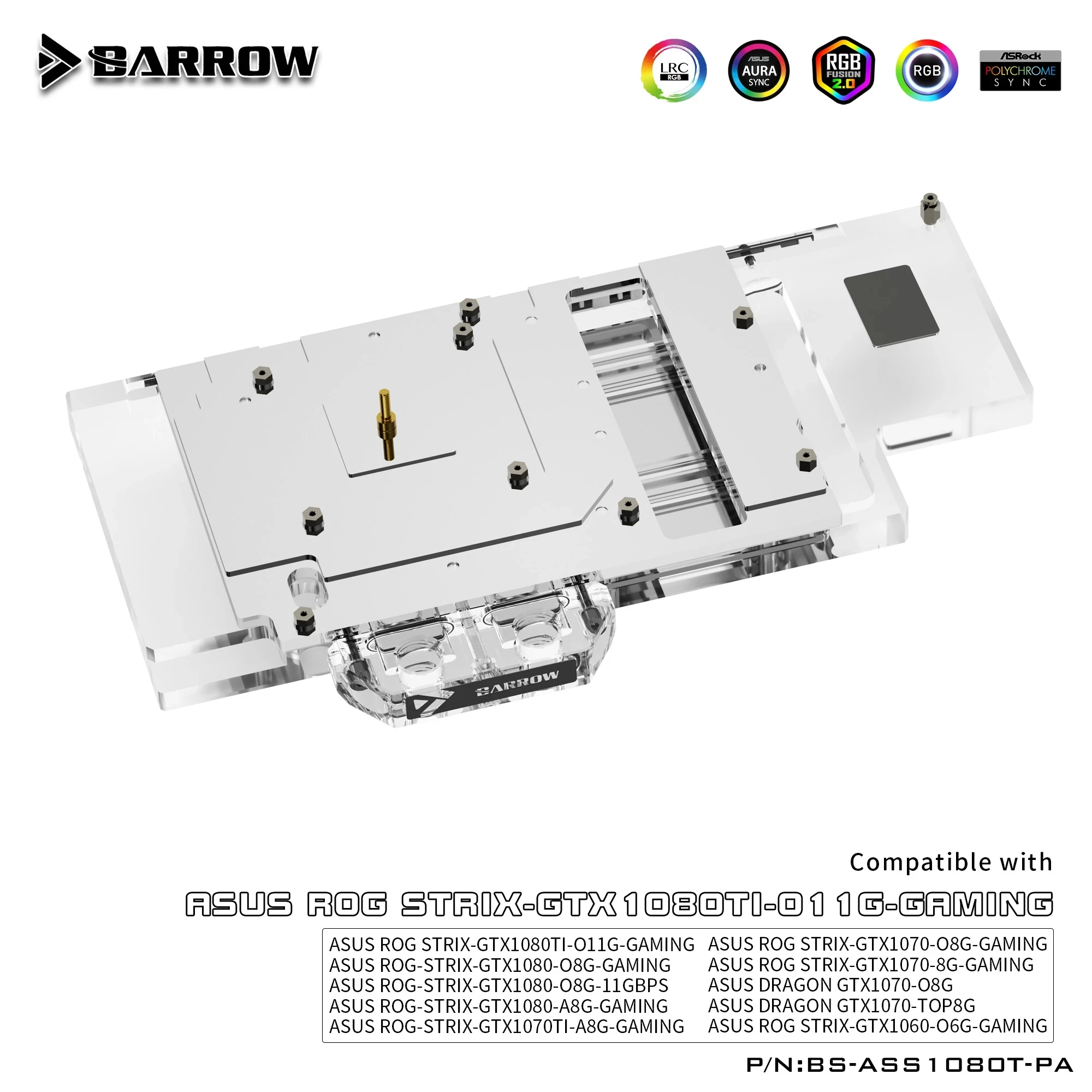 Barrow BS ASS1080T PA LRC 2 0 полная крышка графическая карта блок водяного охлаждения для ASUS