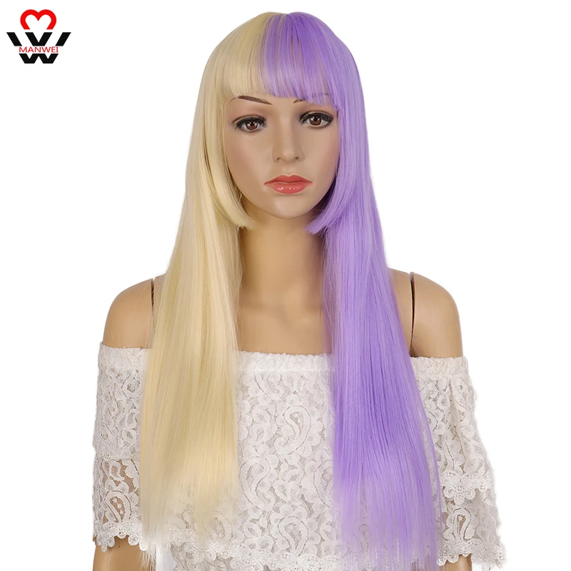 Манвэй Лолита 56 см фиолетовый картофель цвет длинные прямые волосы кудрявая