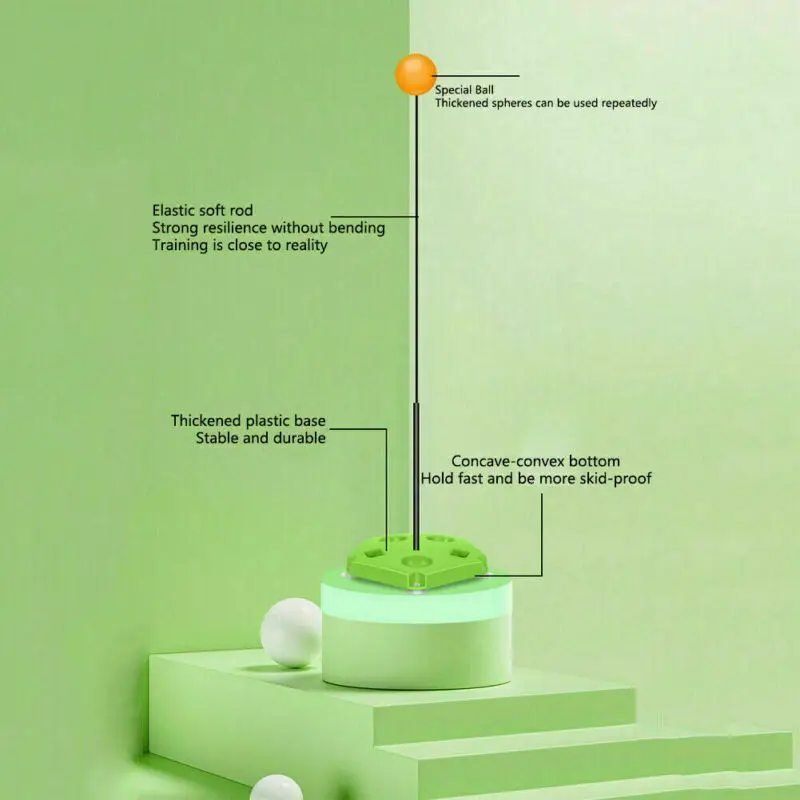 Портативный тренажер для настольного тенниса эластичный тренировочный пинг