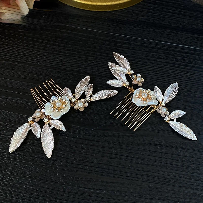 

Light Gold Color Rhinestone Flower Hair Comb Hair Jewelry Women Wedding Accessories Beautiful Comb Hair Accessories For Women