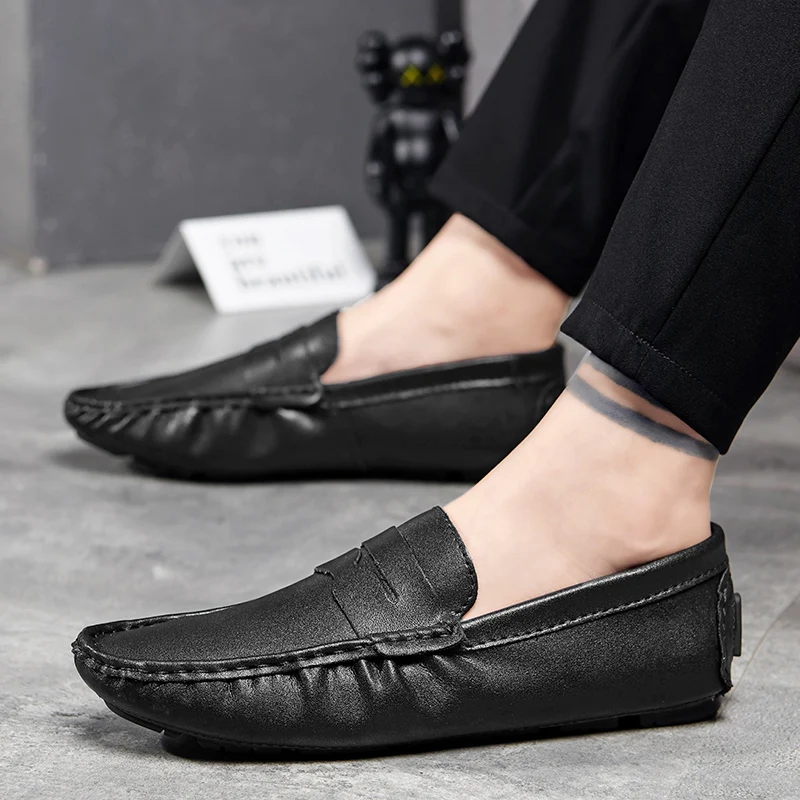 Мужская повседневная обувь из натуральной кожи Брендовые итальянские мужские
