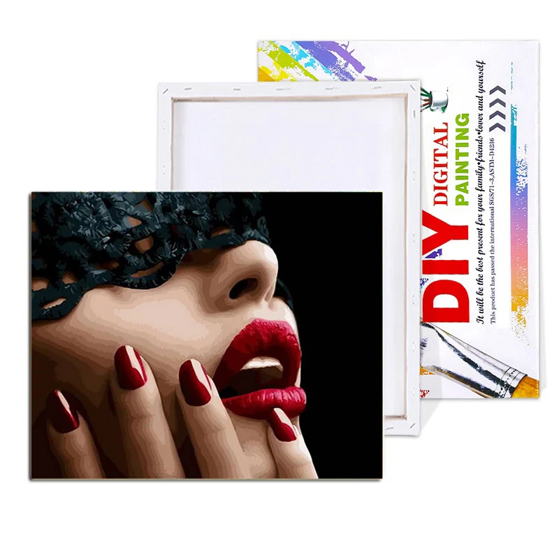 Fashion Girl Oil Painting By Numbers Kit On Canvas With Frame Handmade Drawing Paint For Adult Picture Color By Number Decor Art