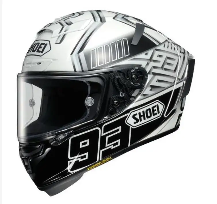 Мотоциклетный шлем ECE dot X14 x четырнадцать полностью закрытый черный и белый |