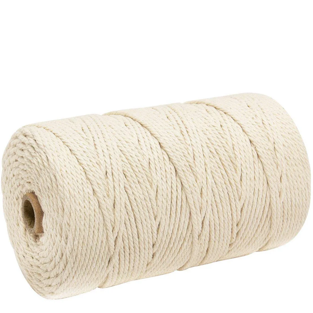 

3mm x 200m Macrame Cotton Cord Thread Rope Craft for Handmade Decorative Wall Hanging Dream Catcher DIY Home Textile