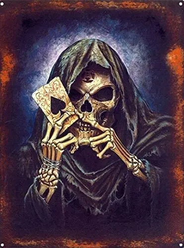 

Reaper'S Ace Metal Sign Retro Home Man Cave Wall Decoration 12X16 inch