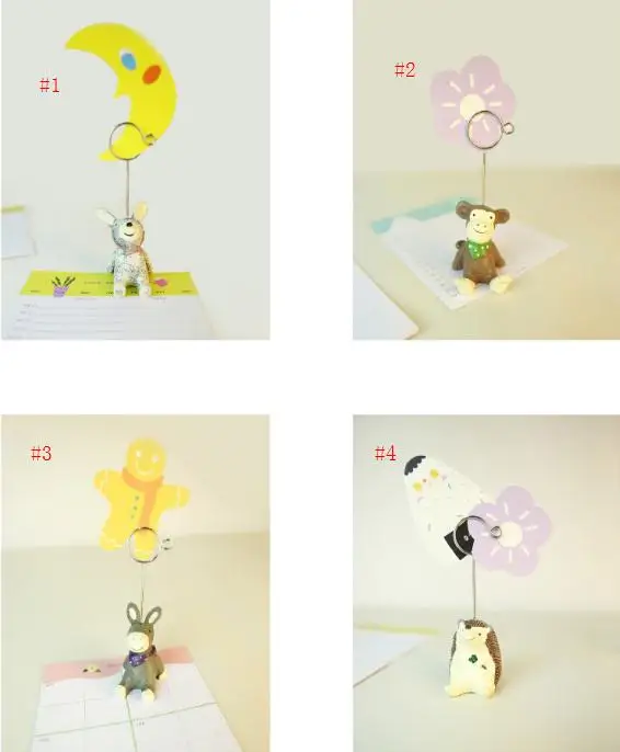 

8 Style Mini Resin Animal Shaped Table Number Holder Place Card Clip Wedding Birthday Party Decoration Wholesale