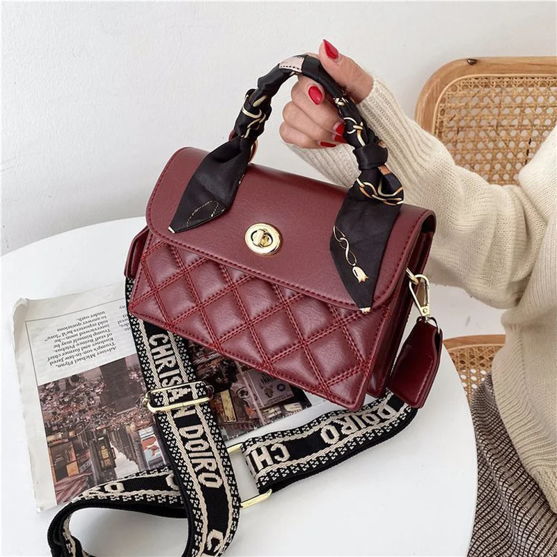 

Top-Handle Bags Women's handbag fashion silk scarf rhombus small square bag Korean version portable handbags for women bag