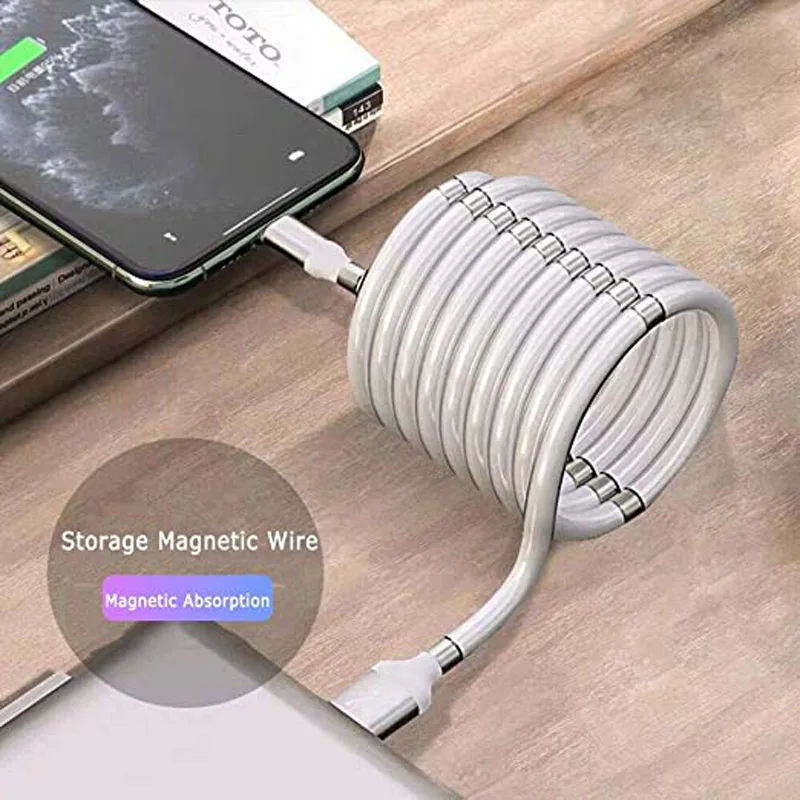 Магнитный кабель для передачи данных Magic Rope Android IOS Тип C Micro USB магнитное зарядное