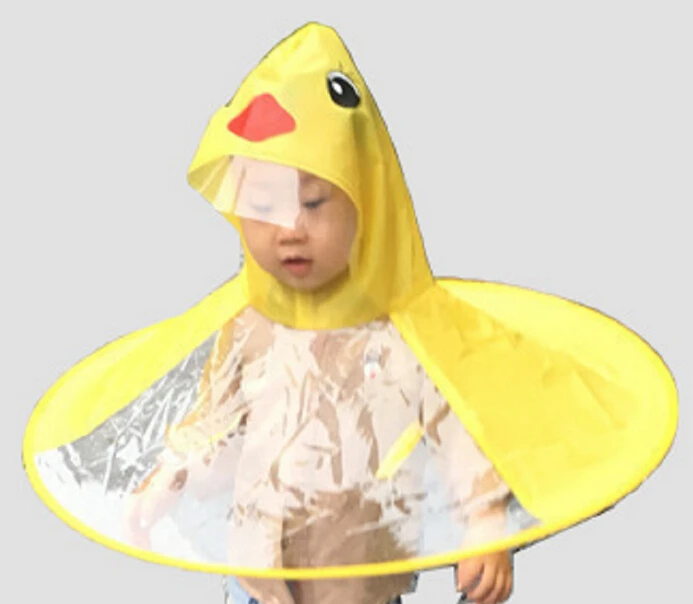 Новинка креативный складной дождевик для малышей мультяшная утка детский НЛО