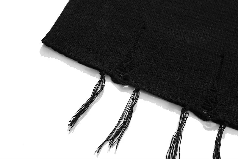 

2021 RHUDE Vintage Hound's-tooth Tassels Sweater Hiphop Oversize High Street Pullovers Men Women Couple Sweater Winter