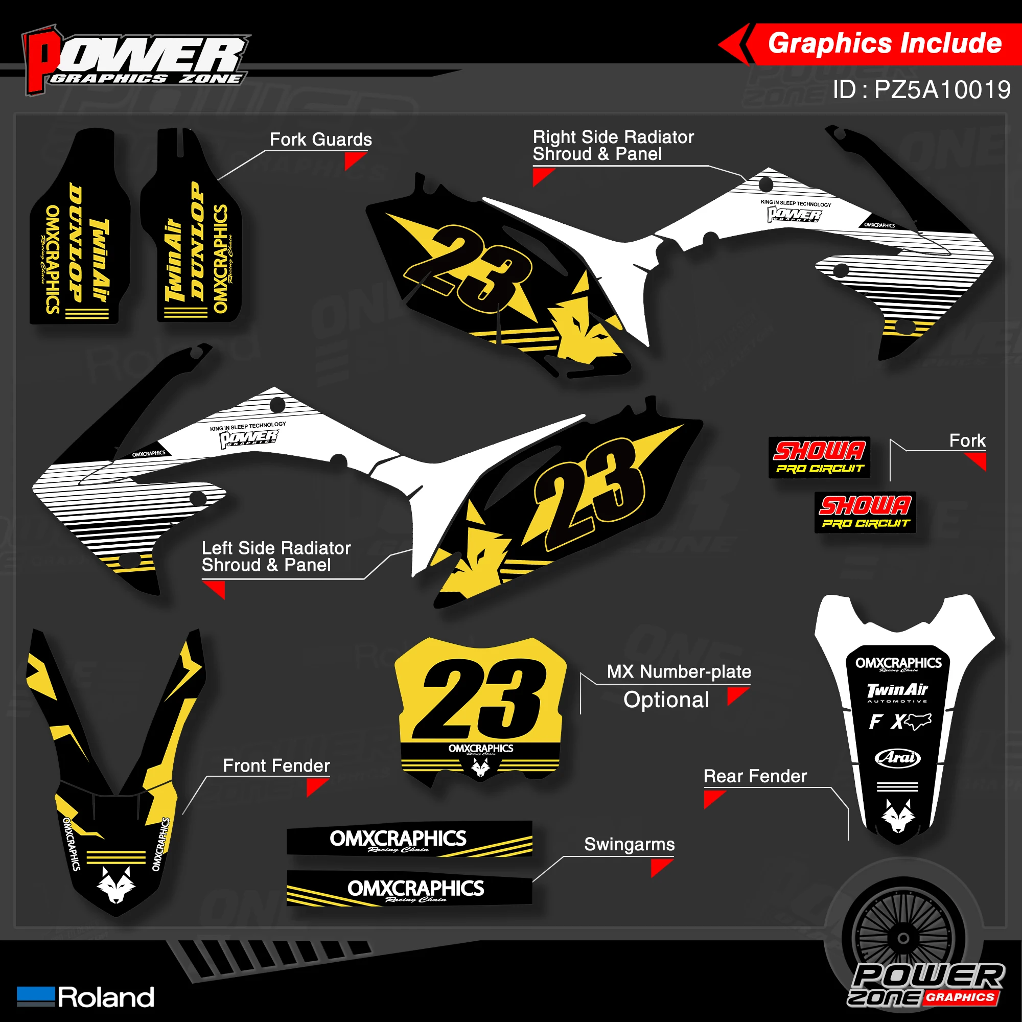 Персонализированные графические фоны PowerZone Набор наклеек для HONDA 2010 2012 2013 CRF250R 2009