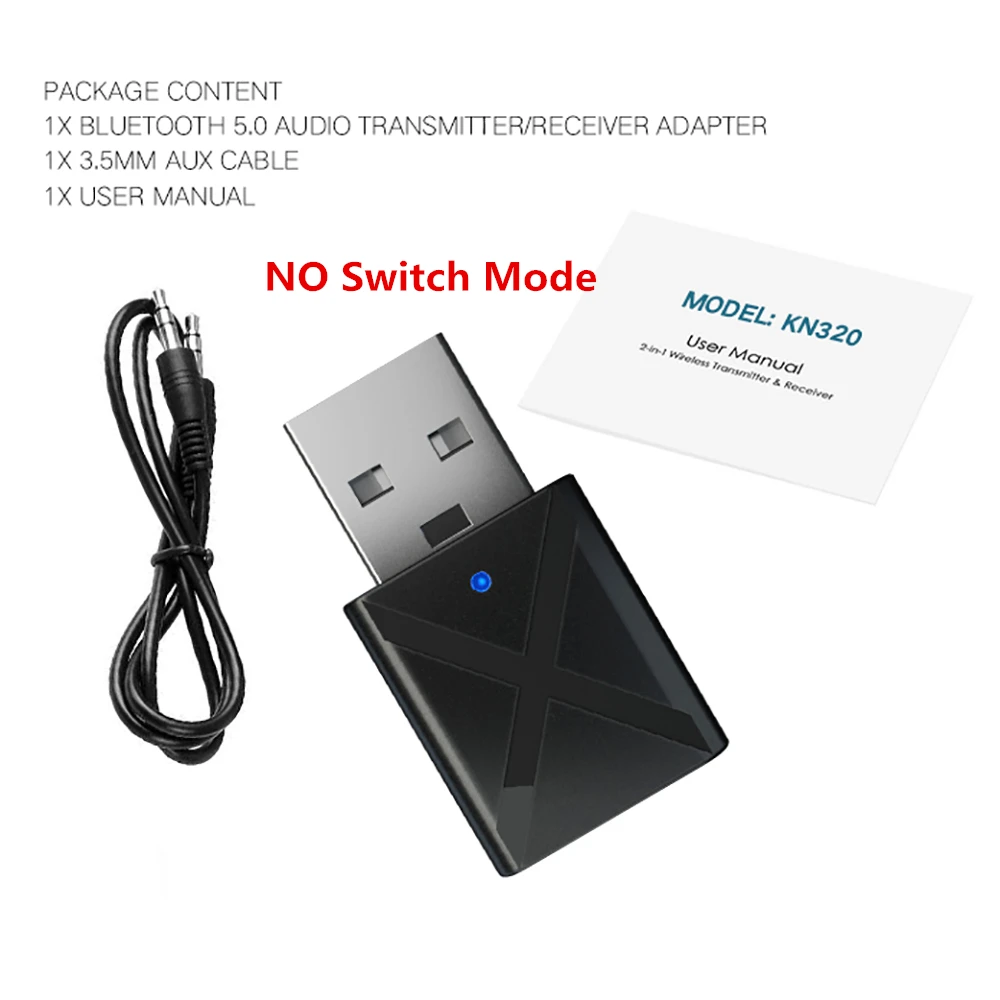KEBIDU USB Bluetooth приемник передатчики 5,0 беспроводной аудио музыка стерео адаптер ключ для ТВ ПК Bluetooth динамик наушники - Цвет: KN320