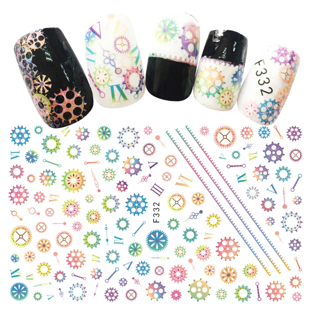 Стикер для дизайна ногтей самоклеящаяся наклейка фруктовый цветок листья