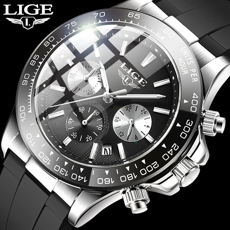 

Часы наручные LIGE Мужские кварцевые спортивные, брендовые Роскошные водонепроницаемые повседневные, 2022