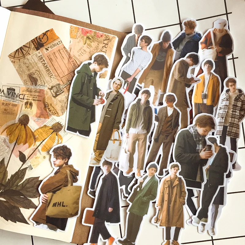 31 шт./компл. винтажная наклейка с изображением красивого мужчины для творчества