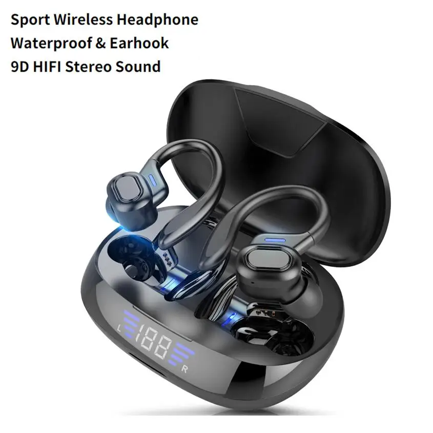 Спортивные беспроводные Bluetooth-наушники с микрофоном водонепроницаемые IPX6