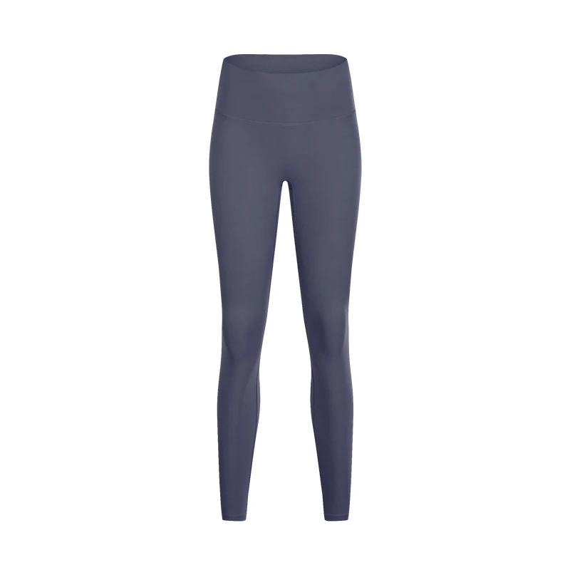 Lilac gray Buttery мягкие голые ощущения узкая с завышенной талией Бег для фитнеса, йоги и занятий спортом брюки 4 способ стрейч-Тренировка тренажерный зал Леггинсы - Цвет: Lilac gray
