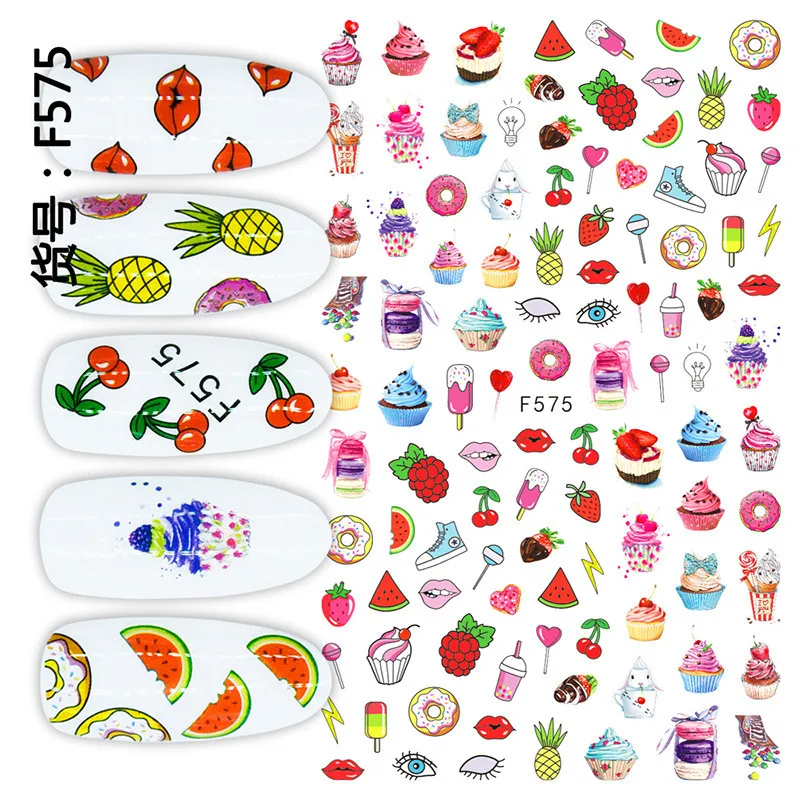 

Newest F575 3D nail sticker decal stamping back gule DIY nail decoration tools