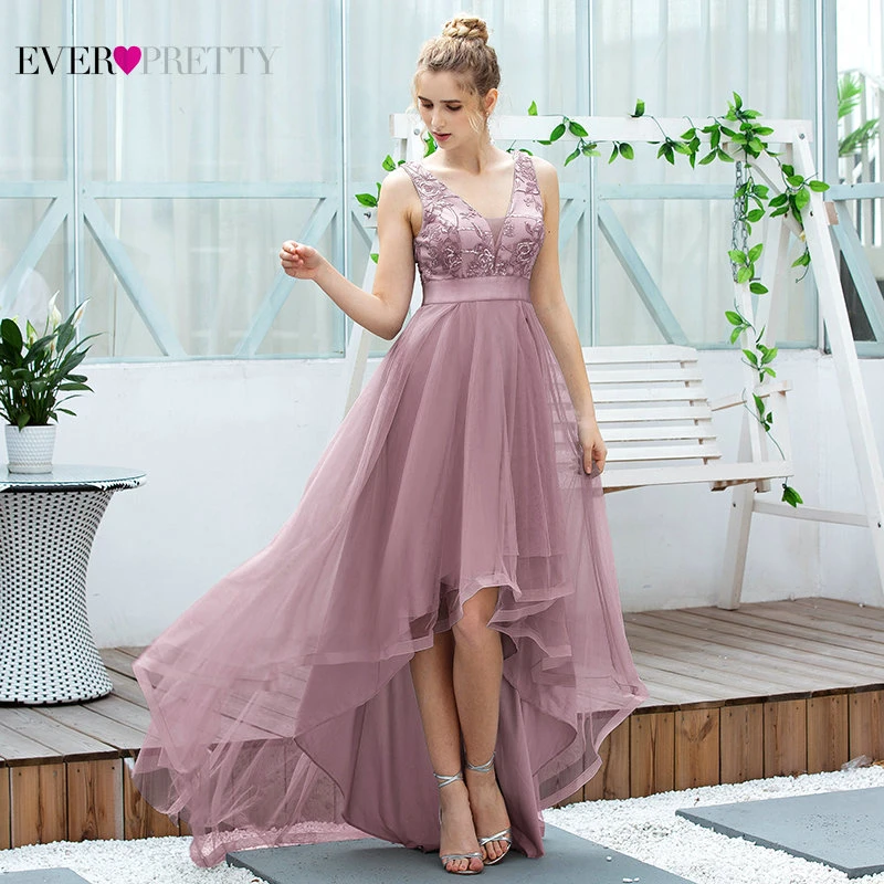 Вечерние асимметричные платья Ever Pretty серое фатиновое длинное платье с блестками