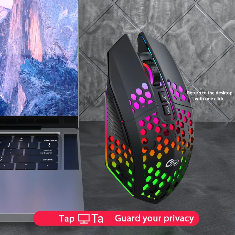 

RGB LED Backlit 2.4G Wireless/wire 8 Keys Gaming Mouse Rechargeable 1600DPI Adjustable Ergonomic Gamer Mouse Laptop Accessories
