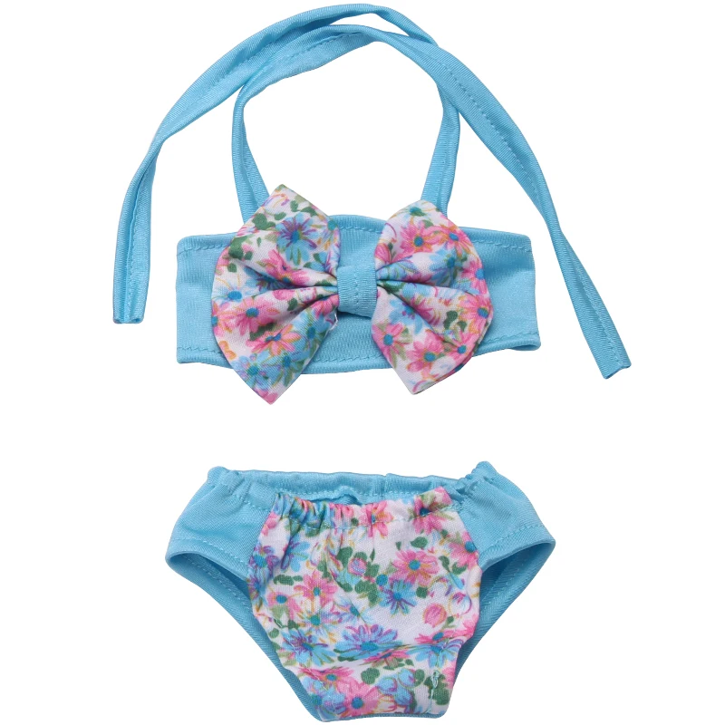 Кукольная одежда для девочек 18 дюймов пляжный костюм с синим принтом + шапка