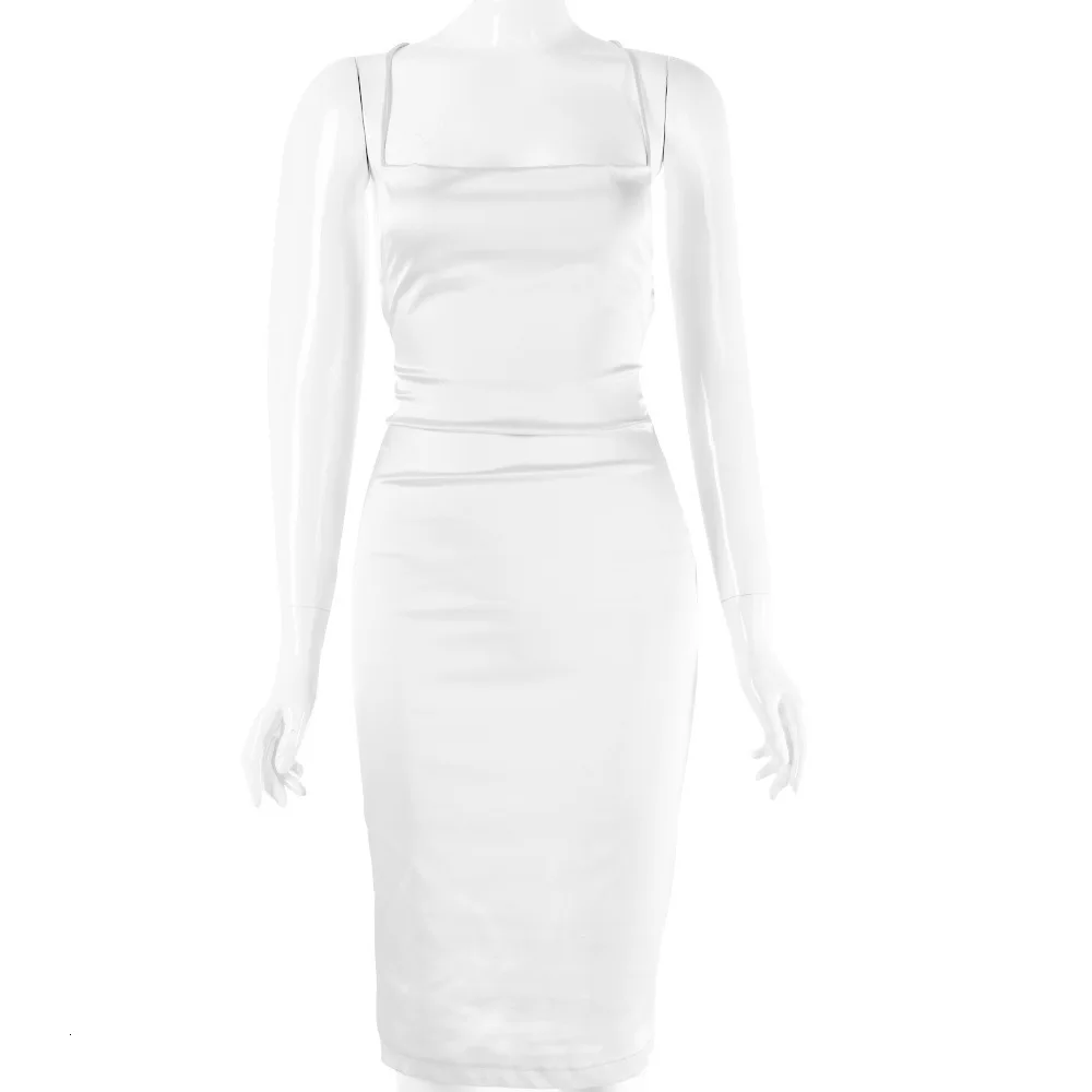 Dressmecb, летнее сексуальное платье без рукавов, женское платье на бретельках, с открытой спиной, Badycon,, вечерние платья для ночного клуба - Цвет: white
