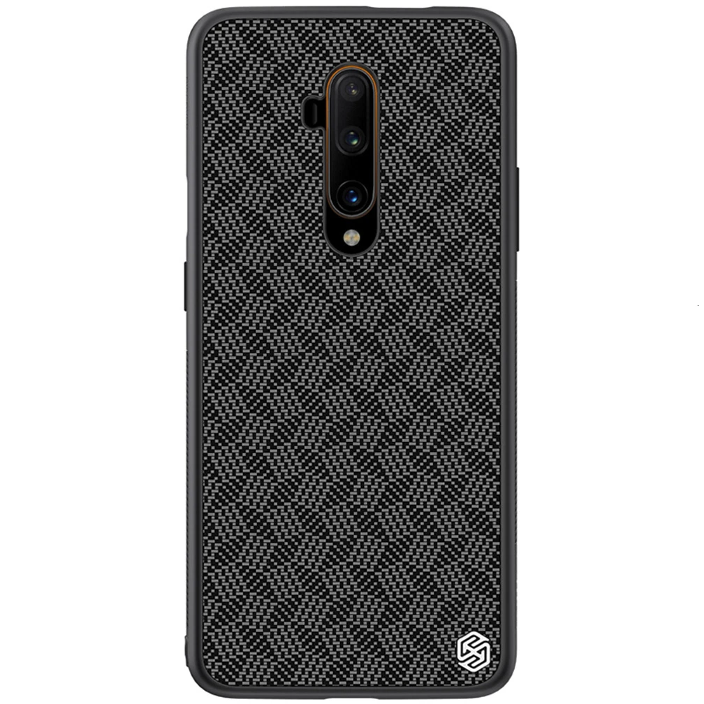 For Oneplus 7T Pro Case NILLKIN Synthetic Fiber Ultra Thin Hard PC + Soft TPU Back Cover Phone Shell |