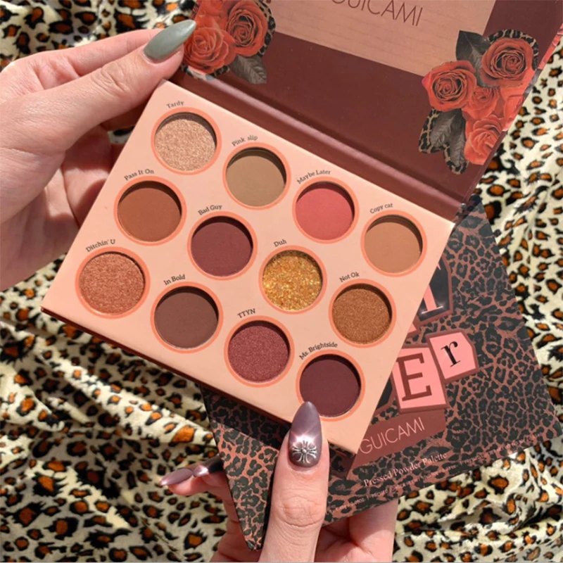 New Pearlescent Matte 12 Color Eyeshadow Whatever Rose Leopard Pallete Series eye makeup |