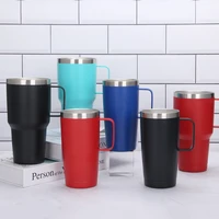 304 stainless steel 20oz 30oz travel mug with handle ice cup colourful tumbler double wall vacuum insulated coffee mug