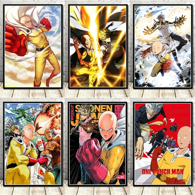 

One Punch Man Home Decor Prints Anime Japan Painting HD Pictures Wall Art HD Modular Canvas Poster Bedside Background No Frame