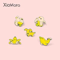 chic banana enamel pins dolphin octopus dog geometric fruit modeling brooch badge jeans lapel cartoon jewelry gift for woman kid