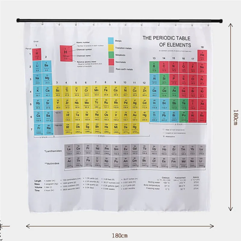 2021 Creative Periodic Table of Elements Bathroom Curtains Waterproof 3D Print Shower Curtain White Fabric For The Bath | Дом и сад