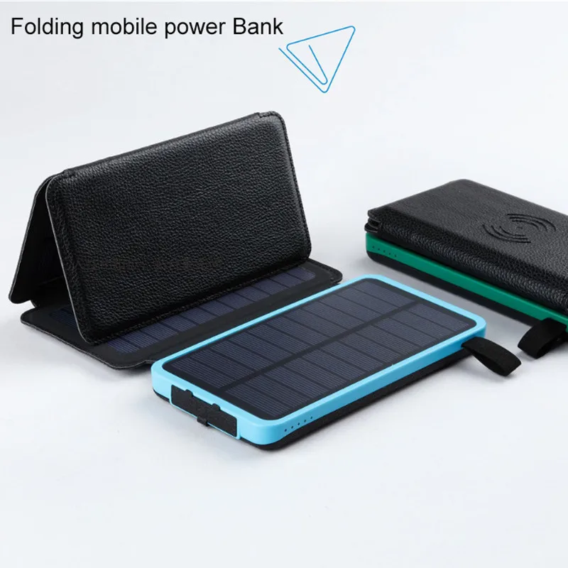 Портативное зарядное устройство Qi беспроводное для телефона на солнечной