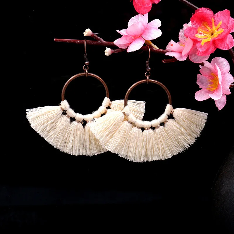 BTWGL винтажные этнические длинные серьги с кисточками для женщин 2020 модные