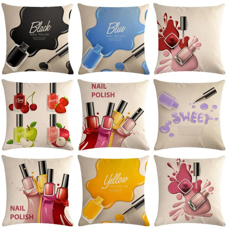 1 шт. лак для ногтей шаблон хлопок льняная Подушка покрытие автомобиля на диван