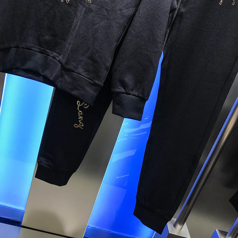 

2020 autumn new fashion brand fried Street suit men's sweater long sleeve trousers men's youth handsome two piece men's wear