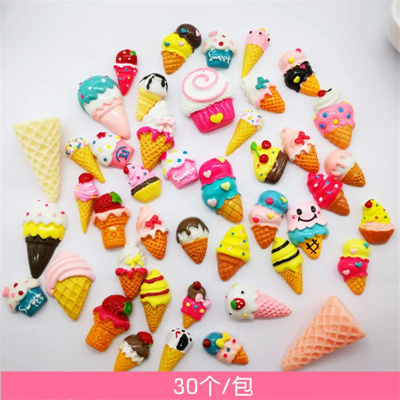 30 шт./пакет полимерные игрушки для мороженого аксессуары украшения детей набор