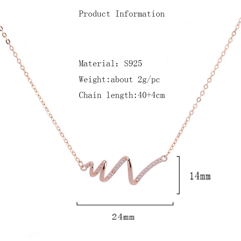 Женское ожерелье с подвеской в виде ЭКГ из серебра 925 пробы |