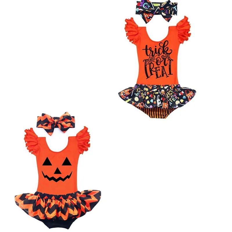 Костюмы на Хэллоуин для новорожденных девочек оборки в полоску шорты повязка