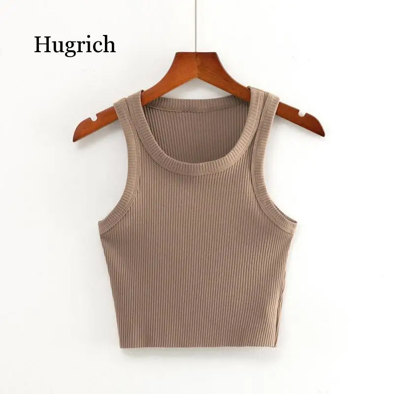 

2021 Women's Summer Popular Design New Elastic Tight Sling Slevelesssolid Top